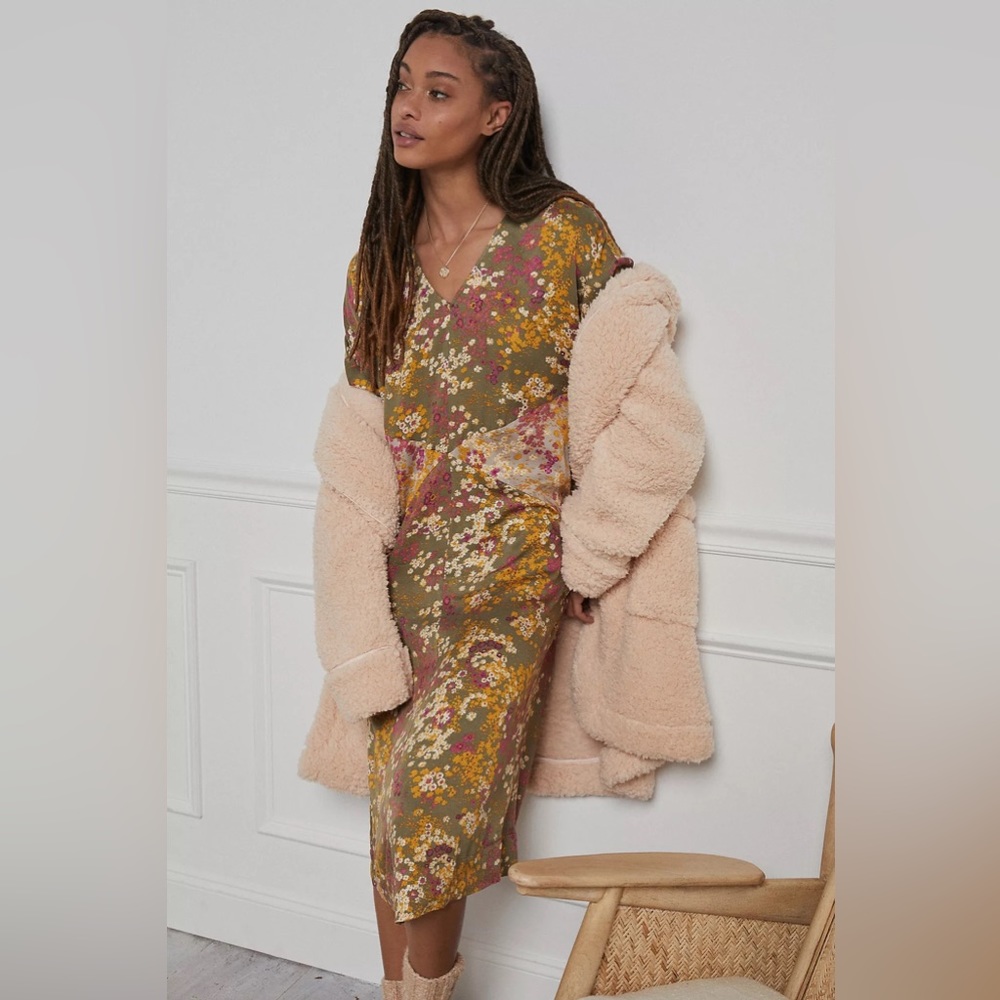 LN ANTHROPOLOGIE SHORELINE MIDI DRESS BY TINY (L)